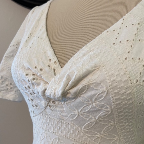 Anthropologie Maeve XS Maxi dress soft t shirt material eyelet Like New - Picture 8 of 13